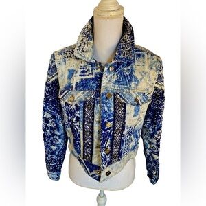 Chico’s Blinged Out Western Jean Jacket Sz Large